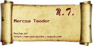 Mercsa Teodor névjegykártya